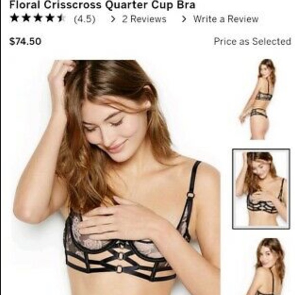 VS 34 36 LUXE QUARTER CUP SEXY STRAPPY BRA CAGED - Picture 5 of 9